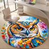 1 шт. Круглый ковер с рисунком 'Совы и цветы' для офиса, комнатный коврик, подходит для офиса, под офисные кресла, спальни, гостиной, домашнего декора, декора комнаты, n70