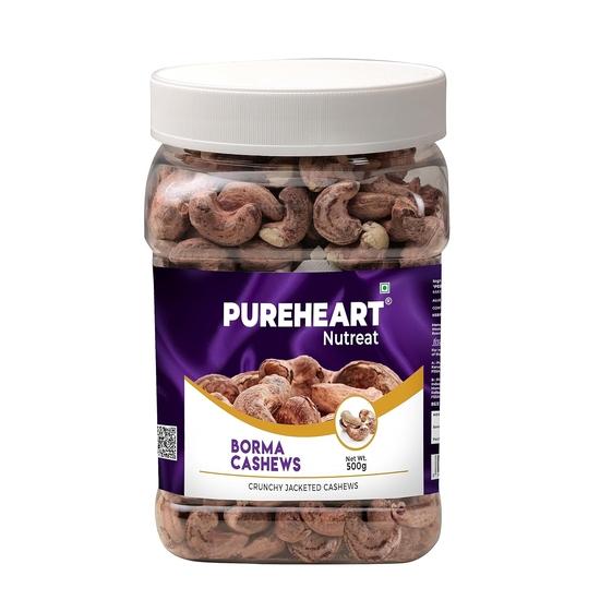 Pureheart Borma Кешью/Кешью в кожуре (500 г) Натуральные цельные кешью - Ореховый вкус кешью в скорлупе