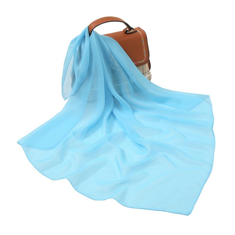 Summer Fashion Solid Color Chiffon Silk Scarf Women, Candy Color Multi-color Decorative Scarf Square Scarf Kindergarten Gift