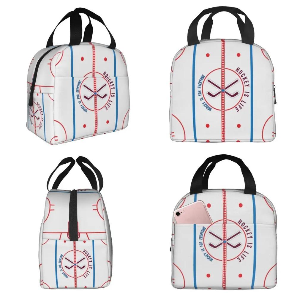 Hockey Is Life Rink Insulated Lunch Bag for Kids School Cooler Thermal Food Box Tote Portable Lunch Boxes Container