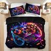 3pcs Colored GamePad Printed Bedding Set Cozy Comfortable Duvet Cover Set King Queen Twin Size Birthday Gift Bedroom Decoration