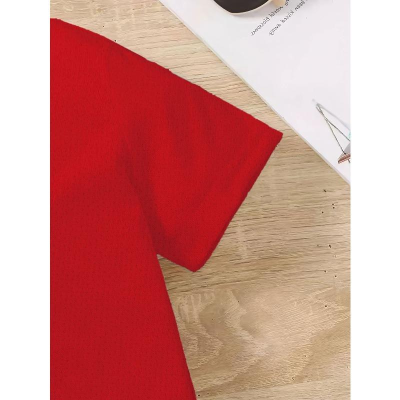 Girls' Short-Sleeve Casual T-Shirt with Cute Cartoon Dinosaur Print for Spring, Summer, and Fall