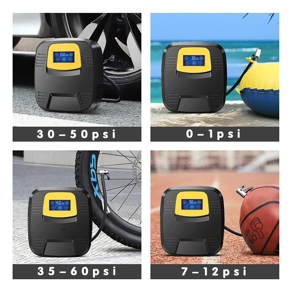 Tire Inflator Portable Air Compressor 120PSI Portable Air Pump for Car Tires Portable Electric Air Pump for Motor Bike