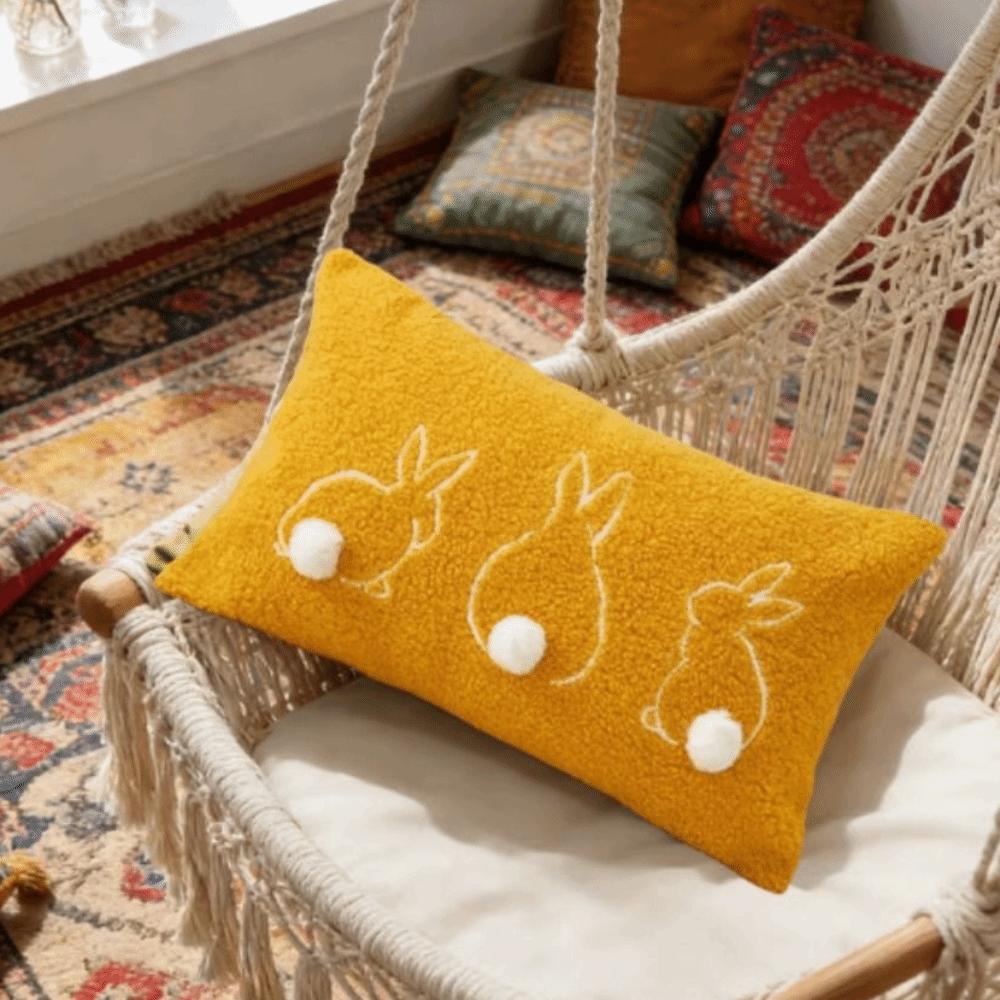 Plush Easter Bunny Pillow Cover Square/Rectangular Pillowslip Cartoon Rabbit Pillow Case Bed Room