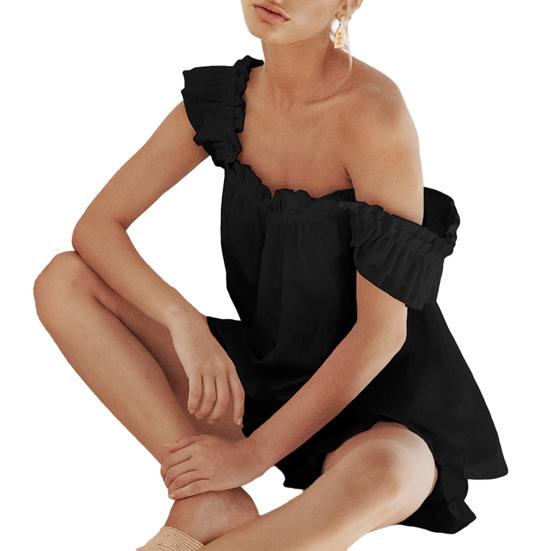 Женский пижамный комплект из 2 предметов: майка с оборками и шорты, летний комплект без рукавов для отдыха на бретельках