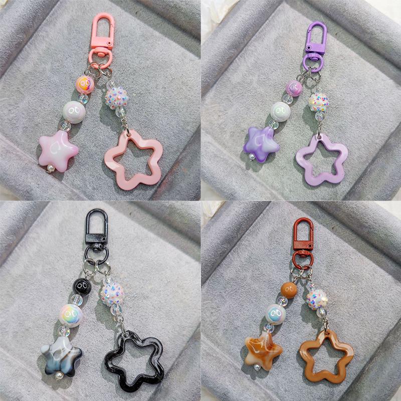 Полый акриловый Y2K пентаграмма звезда кулон брелок милый брелок подвеска для ключей автомобильный брелок держатель для ключей сумочка шнурок аксессуары