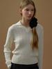 MOAT Collar Cable Boucle Knit (Sand Ivory)