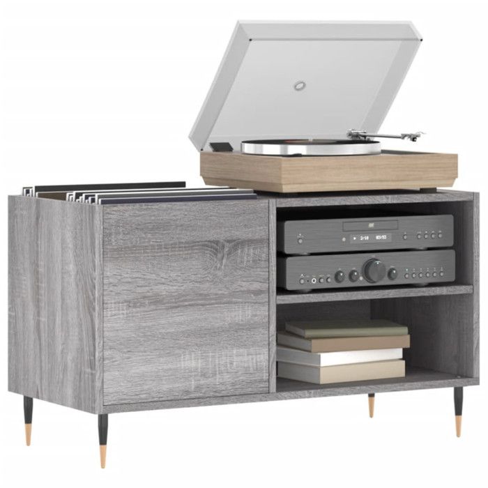 VidaXL Cabinet for Records Sonoma Grey 85x38x48 Cm Engineered Wood 831698