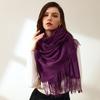 Autumn Winter Women Scarf Solid Color Warm Cashmere Scarves Tassels Shawls