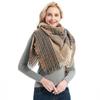 Autumn and Winter New Prickly Wool Large Plaid Square Scarf Scarf Ladies Increase Thickened Neck Shawl