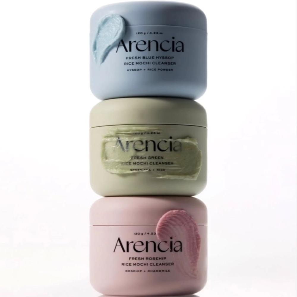 Очищающее средство для лица Arencia Rice Mochi 120 г Синий иссоп Зеленый чай Шиповник Ромашка Мягкое глубокое очищение Увлажняющее средство для умывания лица