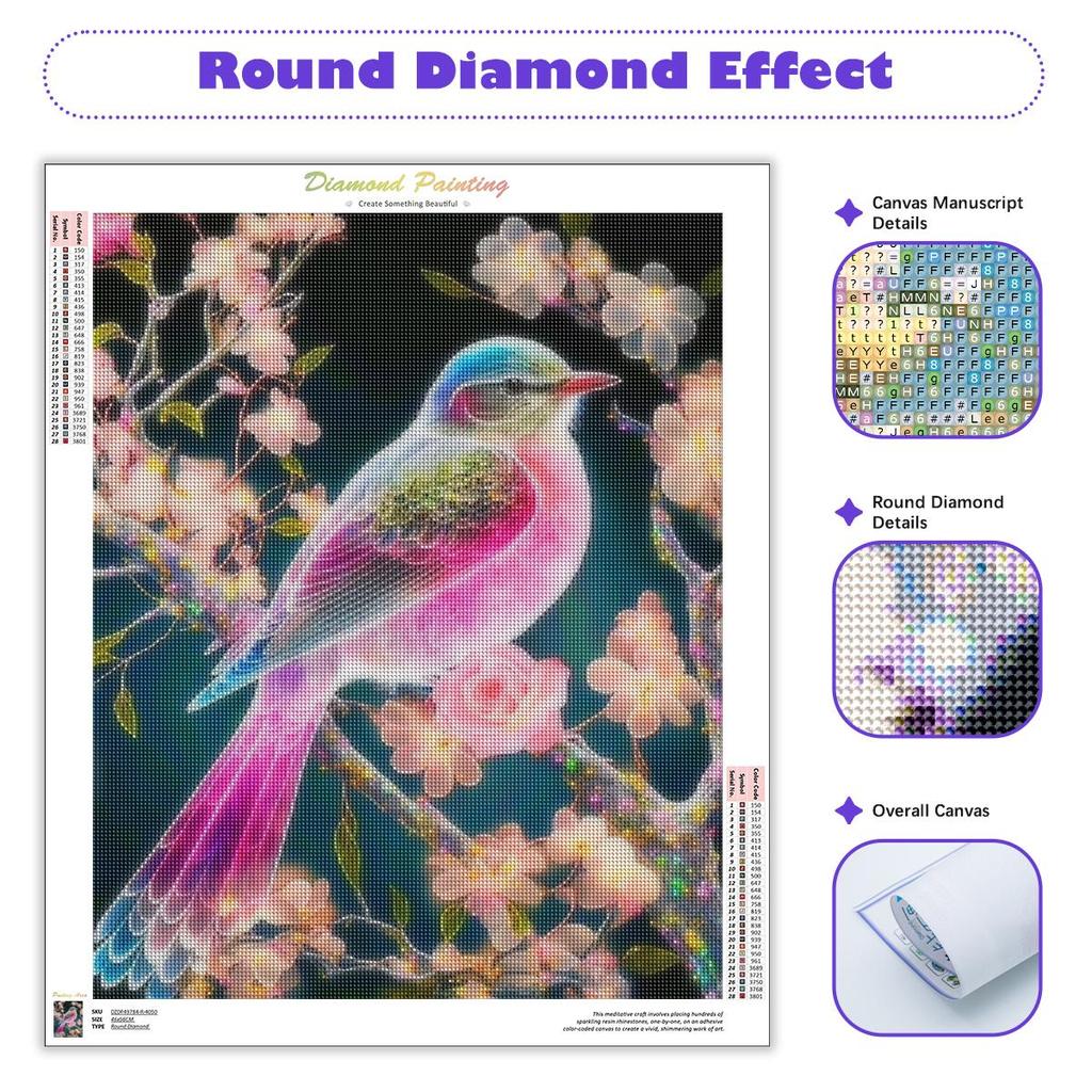 Full Round Diamond Painting Bird Animal Handmade Embroidery Cross Stitch Pcture Of Rhinestone For Home Decors 30x40cm/12x16inch