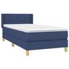 3130231 vidaXL Lit à sommier tapissier avec matelas Bleu 80x200 cm Tissu