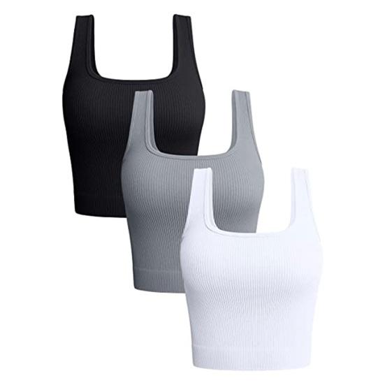 Женский спортивный жилет с круглым вырезом без рукавов, однотонный, эластичный, облегающий