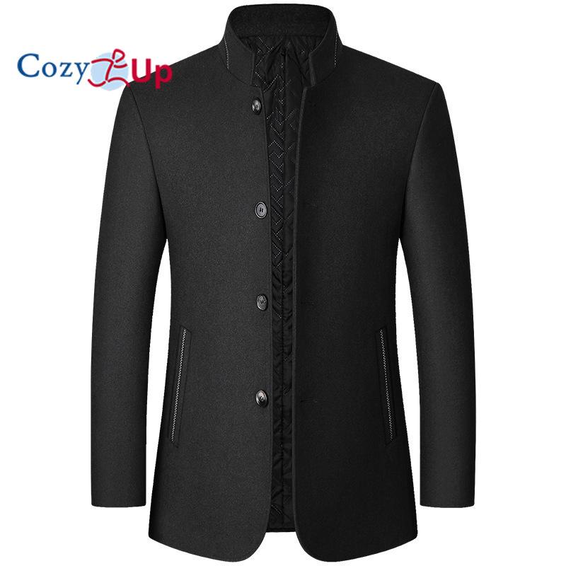 Cozy Up Пальто для подростков, мужская осенне-зимняя куртка, шерстяное пальто, однотонная куртка с лацканами, повседневная деловая мужская одежда, длинная