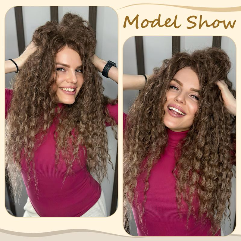 Ombre Brown Ariel Curls Braiding Hair 22 30 Inch Synthetic Curly Crochet Braids Extension Green Pink Deep WaveTwist Crochet Hair
