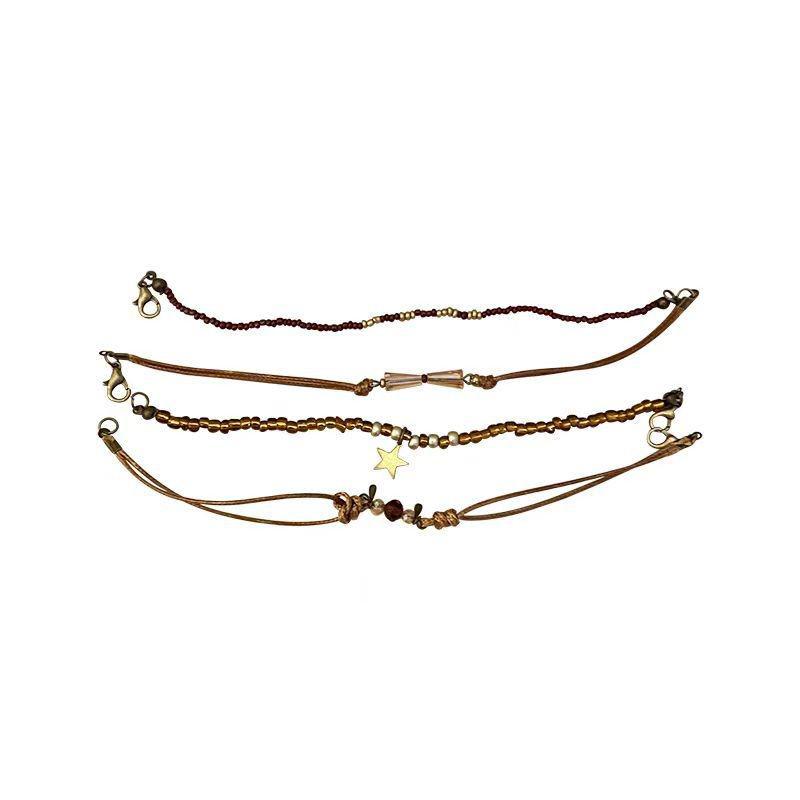 "Женский многослойный браслет из бисера": Элегантный китайский стиль, регулируемый плетеный дизайн.