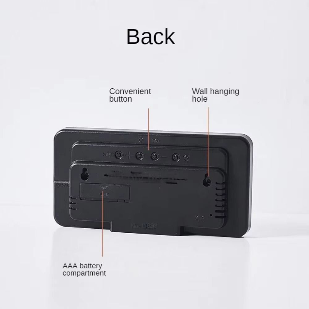 Светодиодные цифровые часы с отображением температуры/даты, двойным будильником, настенные часы для гостиной