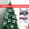 12pcs Christmas Bow Decorations, Fabric Christmas Tree Ornaments