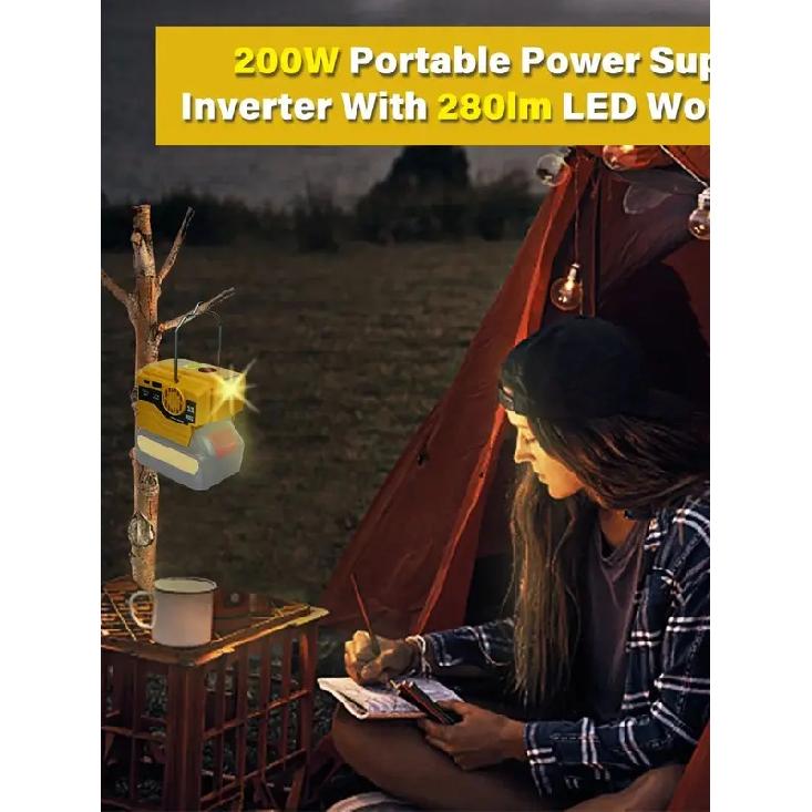 Новый улучшенный портативный инвертор питания 120-220 В, уличный мобильный литий-ионный инвертор для аккумуляторов Makita/DeWalt/ 18V 20V