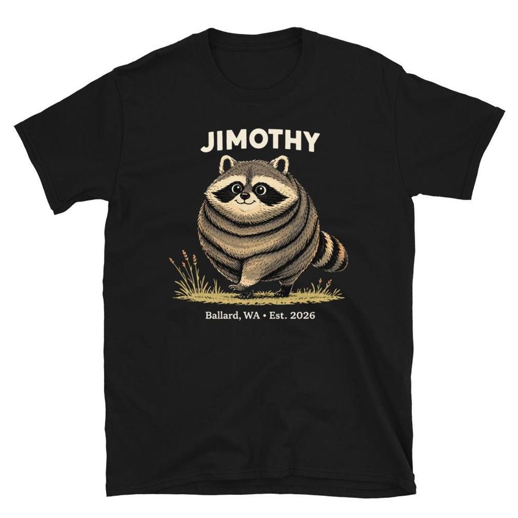 Team Jimothy Raccoon Short-Sleeve Unisex T-Shirt Viral Cryptid Ballard Washington Funny Internet Famous Unisex Tee