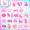 100 Small Size 4Cm Pink Mix And Match Stickers Vsco Color Mix And Match Pink Girl Graffiti Stickers