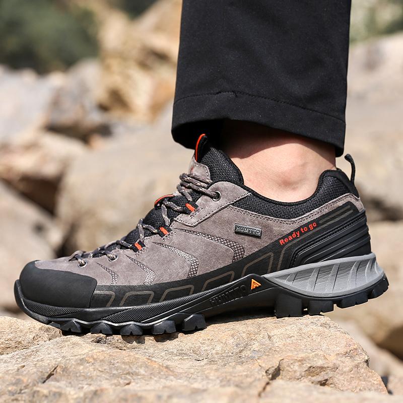 HUMTTO Мужские кроссовки, кожаные водонепроницаемые спортивные походные туфли, зимние дышащие горные треккинговые кроссовки для мужчин