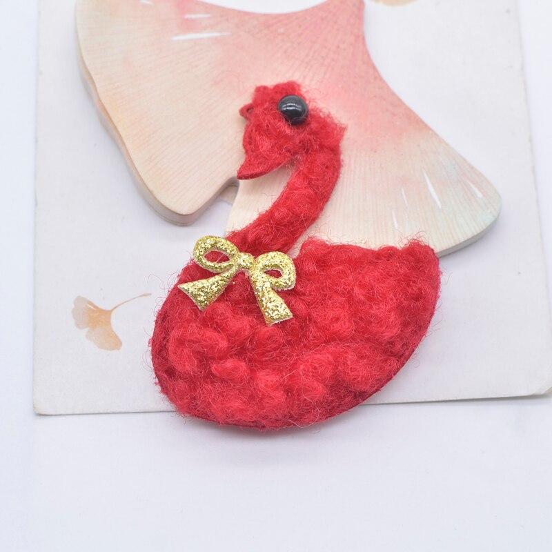 6 шт., плюшевые аппликации в виде лебедя, скрапбукинг, сделай сам, наклейки, нашивки с плоской задней частью, украшения, аксессуары