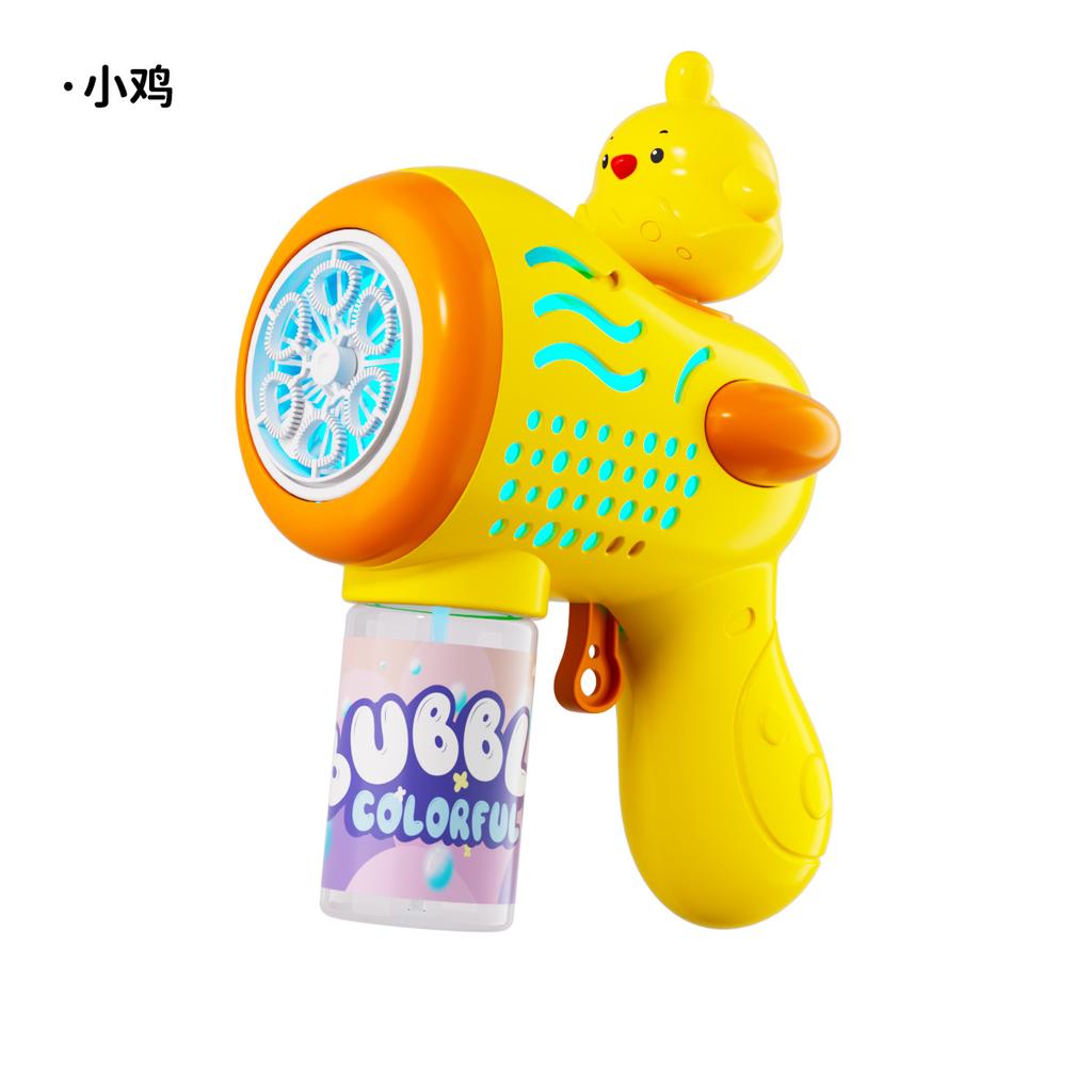 6 Hole Internet Popular Electric Night Market Bubble Gun Gatling Bubble Stick Children's Automatic Bubble Machine Toy
