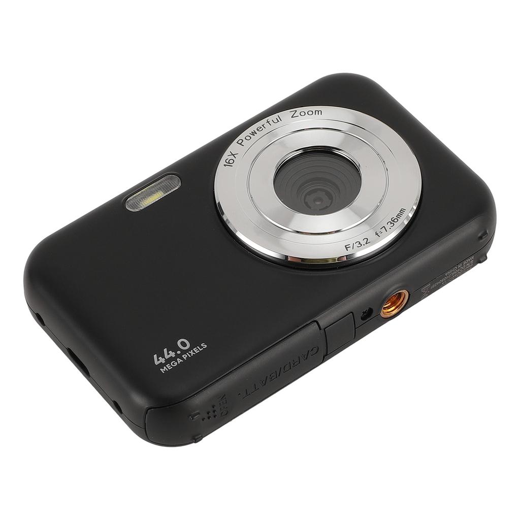 Цифровая камера 1080P 2,4 дюйма 44 МП 16-кратный зум Многофункциональная компактная дорожная видеокамера Черная