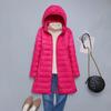 FASHION  Light Down Jacket Women's Medium  Long Fattened Plus Size Removable Cap Lightweight Ultra-thin Jacket Tide Clothes