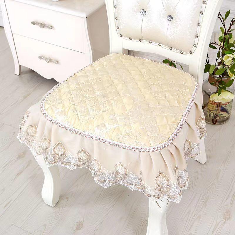 Подушка для обеденного стула, европейские подушки для сидений с принтом и кружевом, качественный коврик для стула Four Seasons, нескользящая подушка для ягодиц