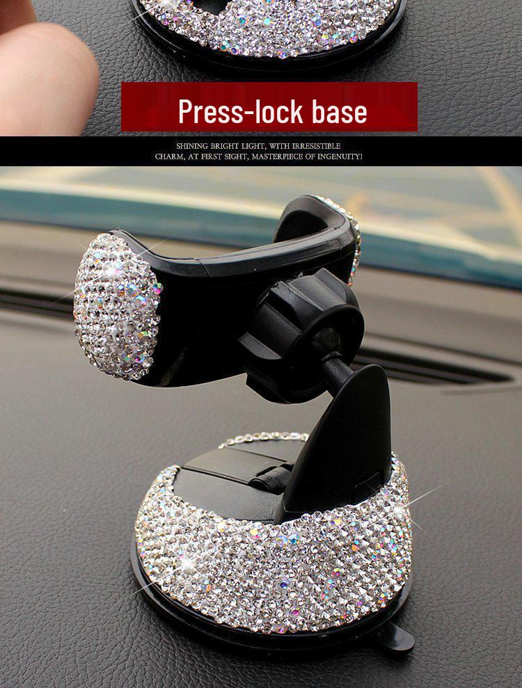 Автомобильный держатель для телефона, украшенный бриллиантами.: Вентиляционное отверстие и присоска, универсальное многофункциональное крепление для женщин
