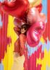 PartyDeco HEART Foil Balloon 75x64.5 Rose Gold