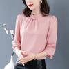 Chiffon Shirt Ladies New Year's New Early Spring and Autumn Fashionable Small Shirt Long Sleeve Top Base Shirt