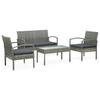 Day and Night - Day and Night Garden Furniture Set 4 Pieces and Gray Synthetic Rattan Cushions