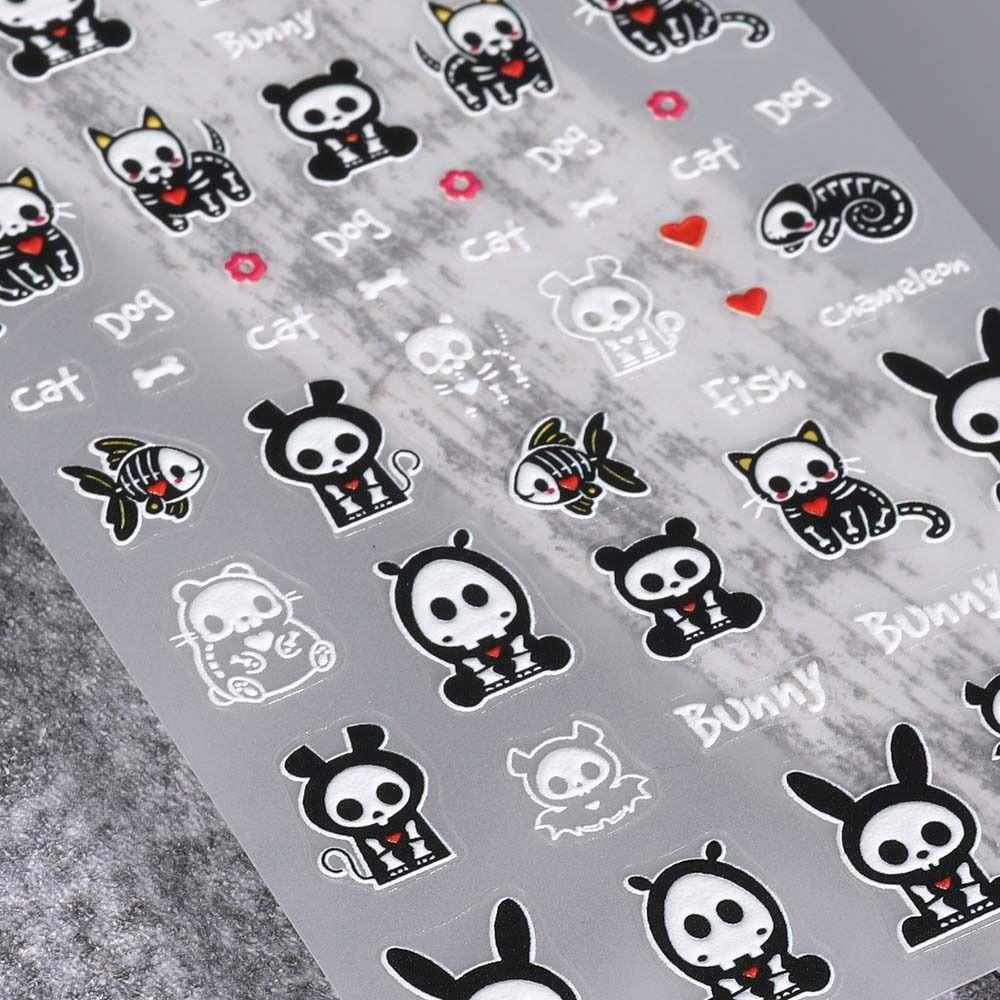 Наклейки на ногти в виде тыквы на Хэллоуин, узор в виде черепа-призрака, наклейки на ногти на Хэллоуин, красочный маникюрный салон