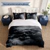 Dark Gothic 3‑Piece Bedding Set Soft Microfiber Duvet Cover Pillowcases Comfortable Bed Linen for Bedroom Decoration