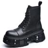 Осень и зима новая ретро мужская обувь нишевая увеличивающая рост ботинки Мартина мужские темные панк маффин толстая подошва средние кожаные ботинки