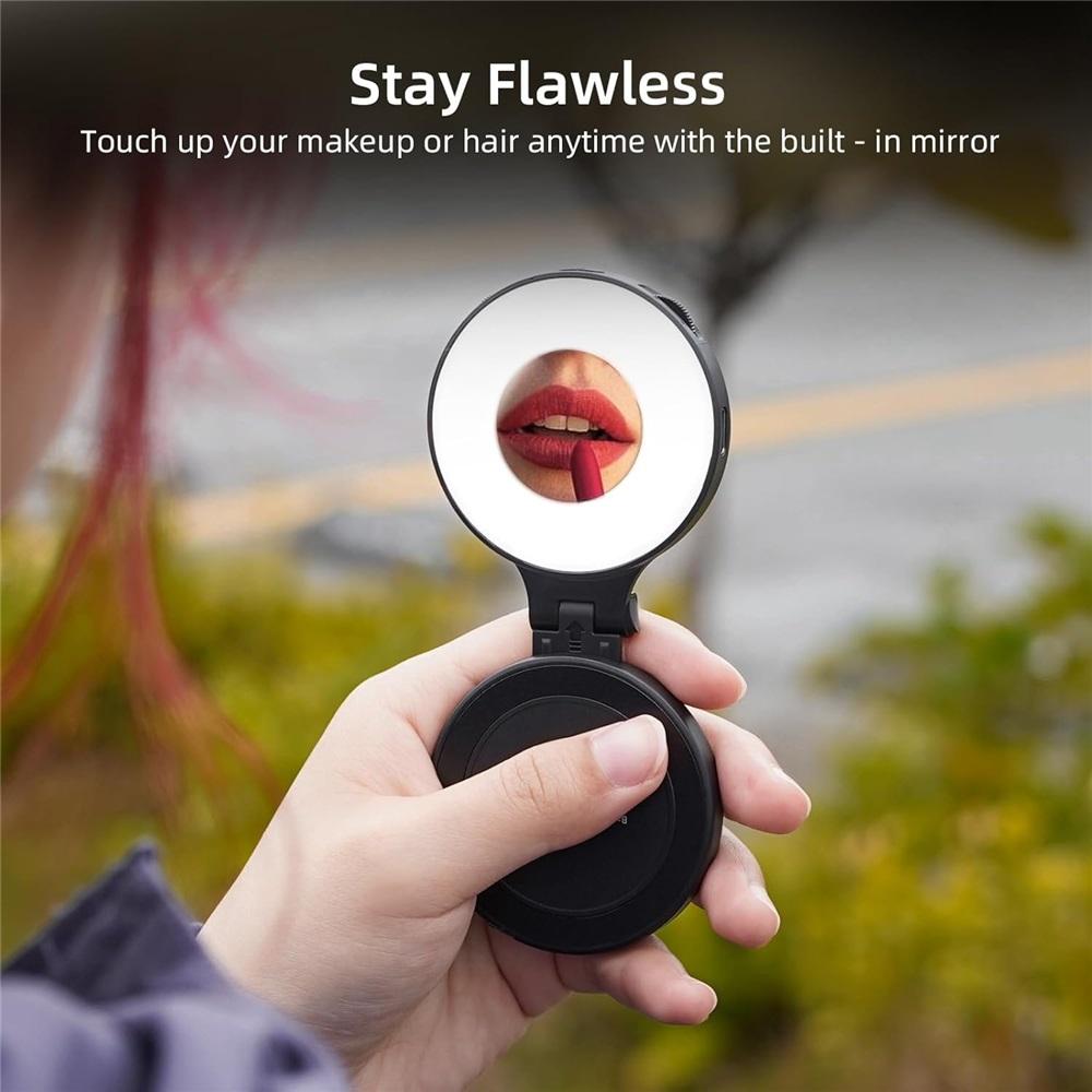 Magnetic selfie light suitable for iPhone, LED fill light ring, adjustable, compatible with smartphones