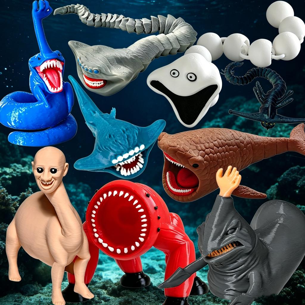 2026 Bloop Пожиратель Морей Гран Маха 3D Печатная Фигурка Действия Subnautica Модель Креативная Игрушка для Дня Рождения Рождества Коллекционный Подарок