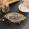 Легкие роскошные латунные стеклянные подносы Французский дворец Резные серьги Поднос для хранения ювелирных изделий Организация входа в дом Декоративный поднос