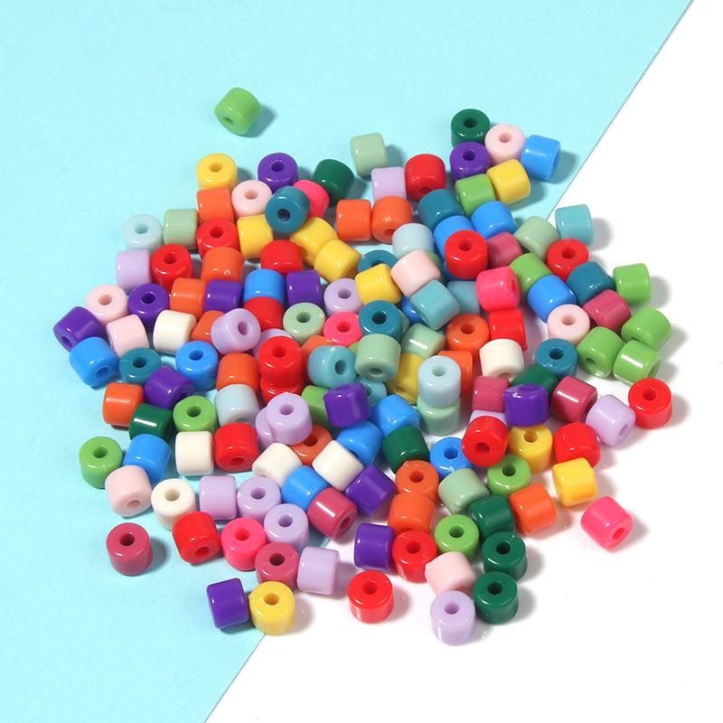 Colorful Acrylic Cylindrical Beads for DIY Jewelry Making