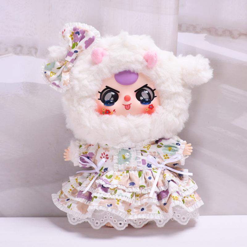 Одежда для куклы Baby Three 20 см, комплект цветочного платья с бантом на голову для куклы Baby Three 20 см, глухая коробка