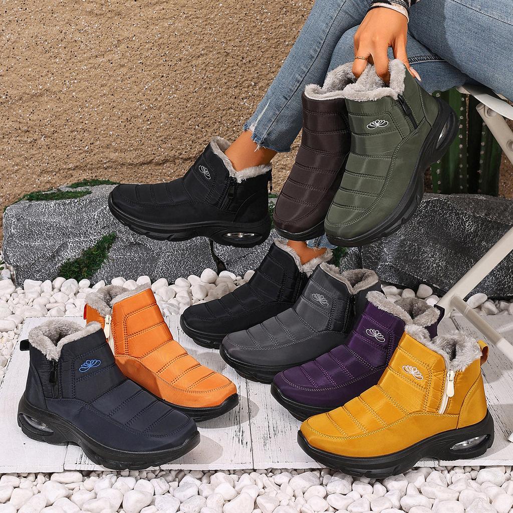 Winter Warm Snow Boots for Women Waterproof Ankle Booties With Fur Lined Comfort Walking Shoes Women's Non-Slip Chunky Platform Outdoor Short Boots