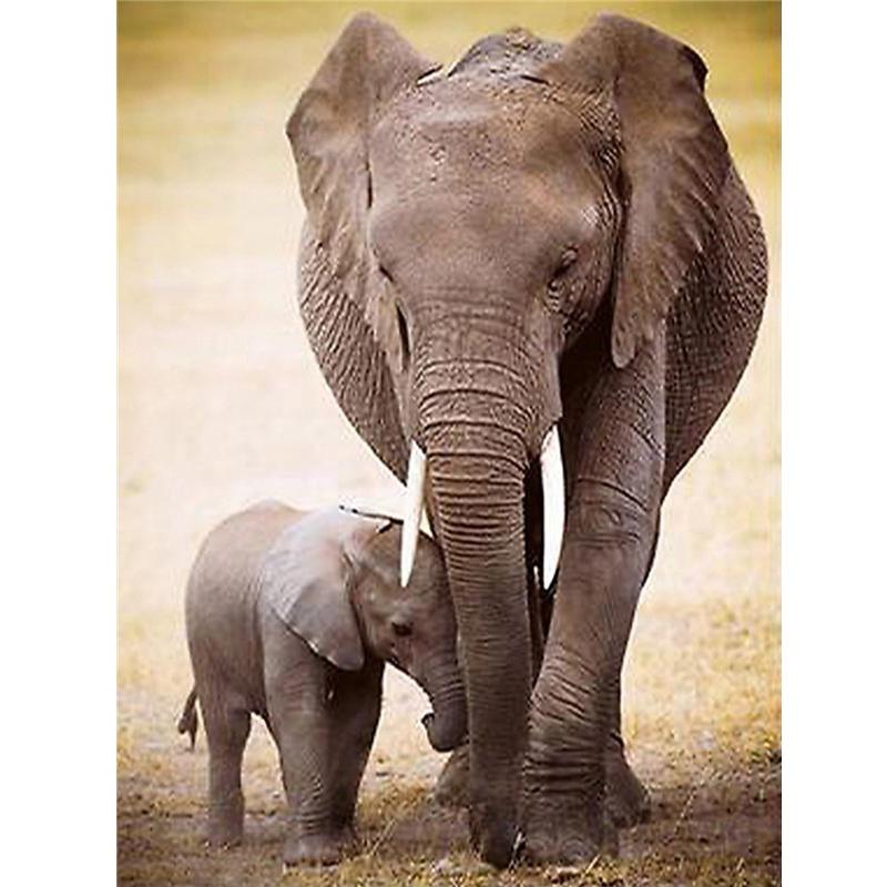 DIY Elephant 5D Diamond Painting Full Round Drill Animal Diamond Embroidery Cross Stitch Mosaic Kits Wall Art Gift Home Decor