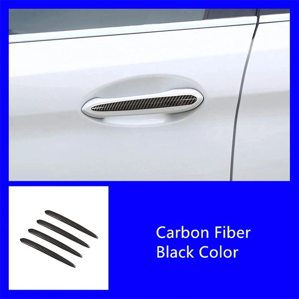 Car Styling Exterior Door Handle Strips Decoration Sticker Trim for BMW 5 Series G30 G38 2018-2021 Carbon Pattern Black