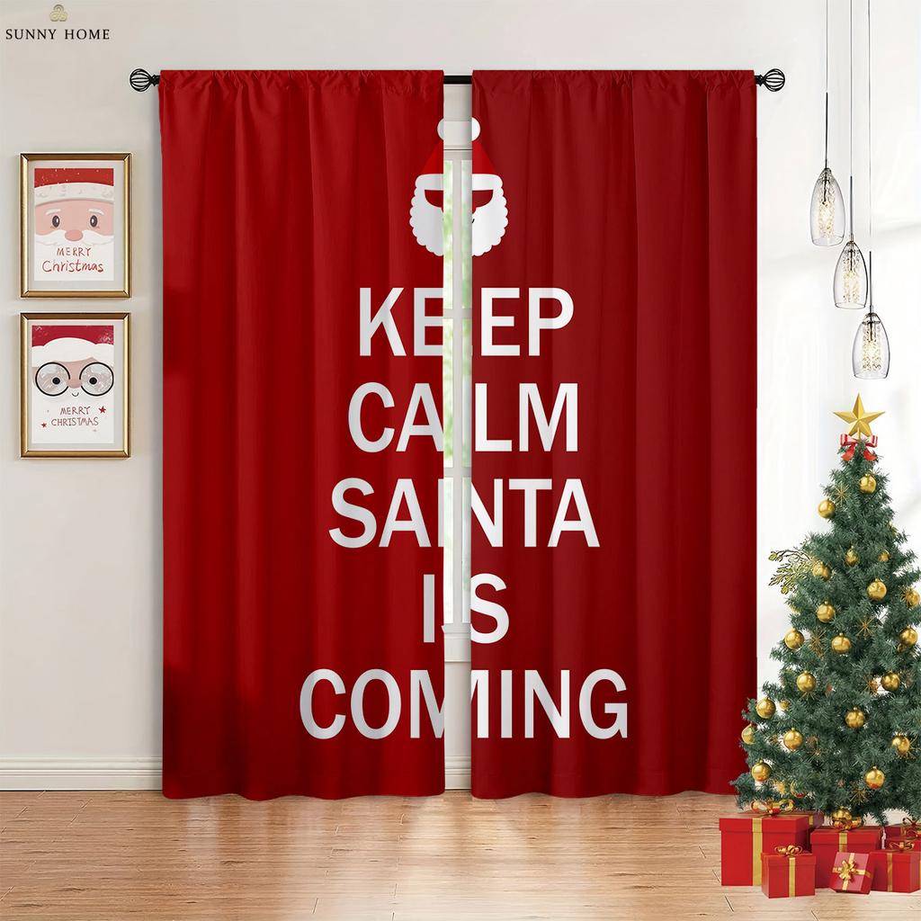 Рождественские украшения Шторы Санта-Клаус Камин Детская комната Гостиная Кабинет Окно Затемнение Теплоизоляция Шторы