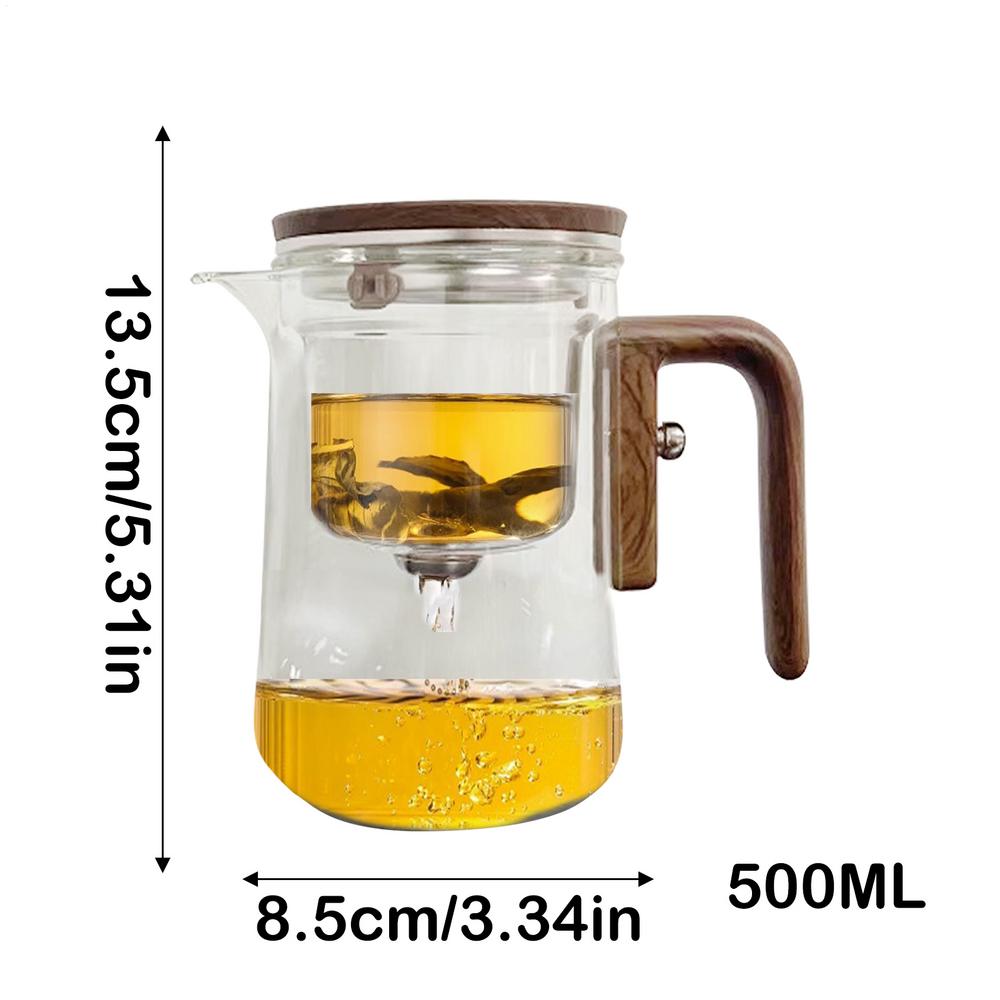 Glass Tea Pot Kettle Infuser 520ML/720ML Teapot Water Separation Inner Magnet One Click Magnetic Switches Tea Filtration Cup Set