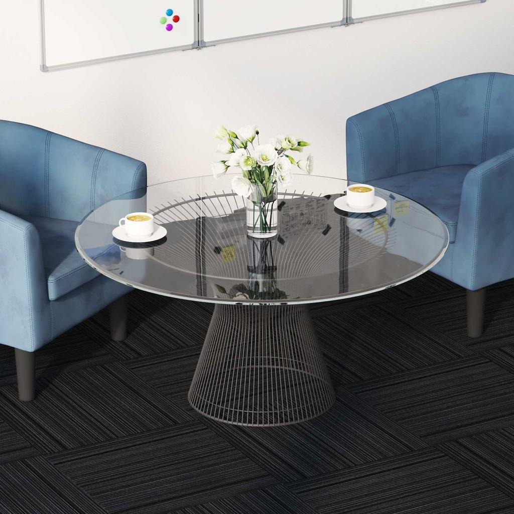 Striped Light Grey Carpet Tile 50 x 50 cm 4 pcs